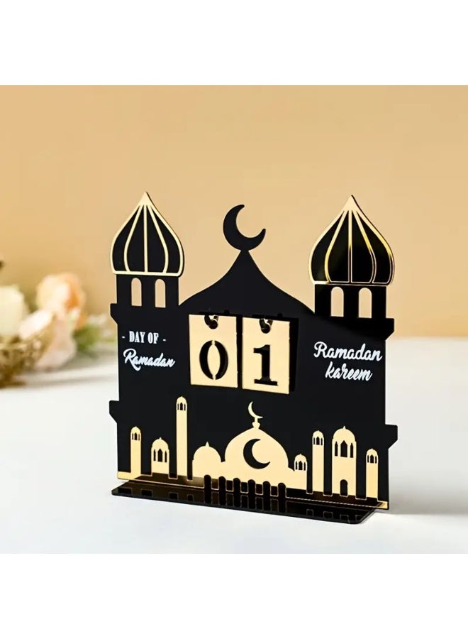 Ramadan Countdown Acrylic Table Decor – Islamic Ramadan Mubarak Desk Calendar - Image 3